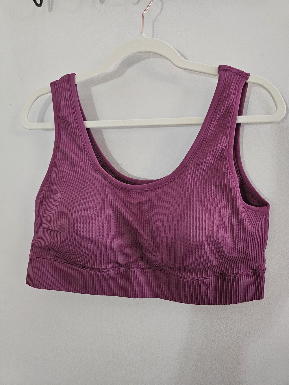 Torrid Curve Ribbed Crop Tank in Berry - Picture 2 of 4